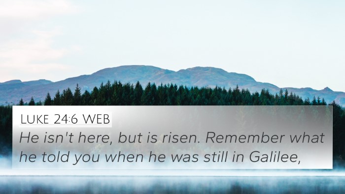 Luke 24:6 WEB Bible Verse Image