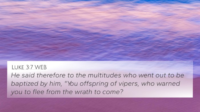 Luke 3:7 WEB Bible Verse Image