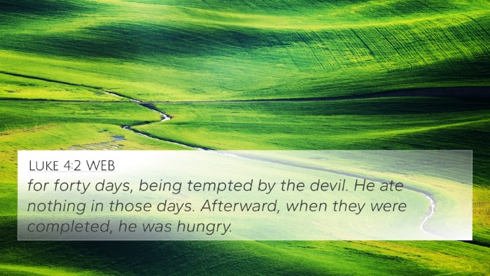 Luke 4:2 WEB Bible Verse Image