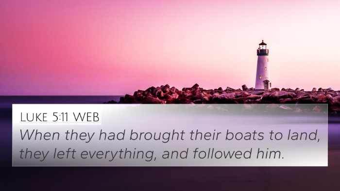 Luke 5:11 WEB Bible Verse Image