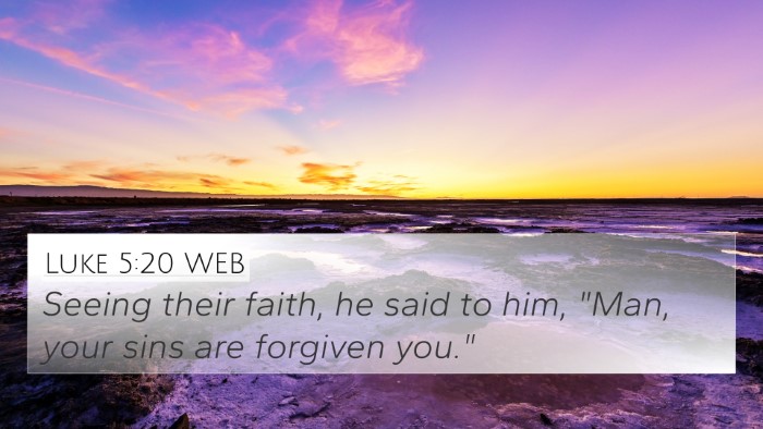Luke 5:20 WEB Bible Verse Image