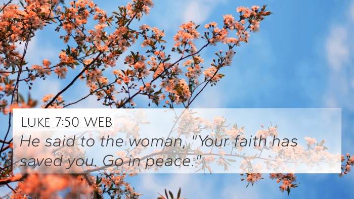 Luke 7:50 WEB Bible Verse Image