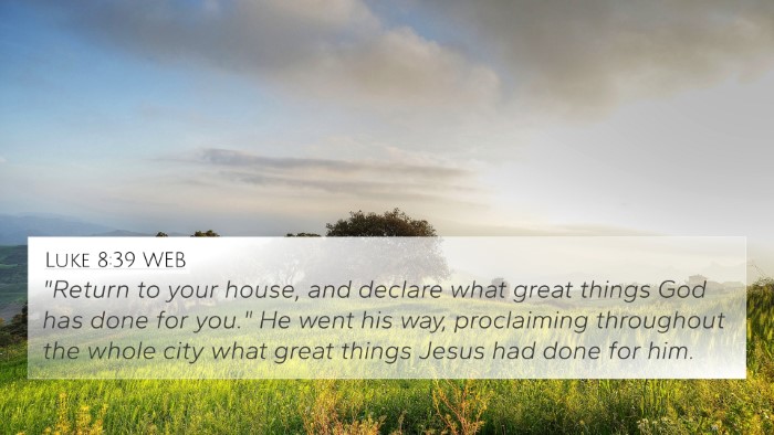 Luke 8:39 WEB 4K Wallpaper - 