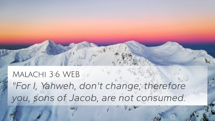 Malachi 3:6 WEB Bible Verse Image