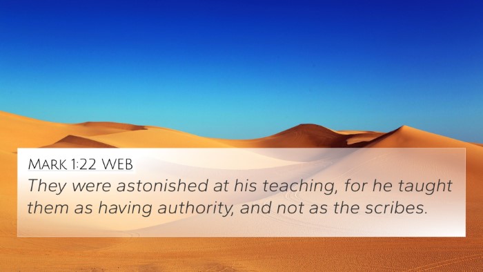 Mark 1:22 WEB 4K Wallpaper - They were astonished at his teaching, for he - 4K Wallpaper Bible Verse