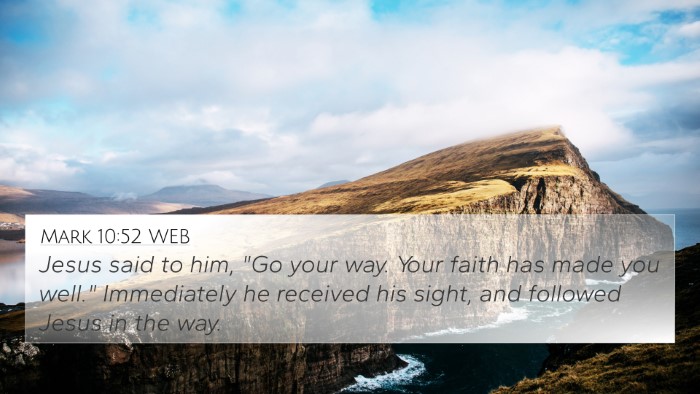 Mark 10:52 WEB Bible Verse Image