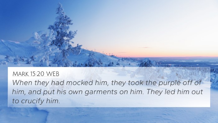 Mark 15:20 WEB Bible Verse Image