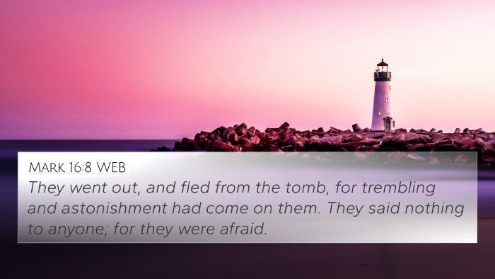 Mark 16:8 WEB Bible Verse Image