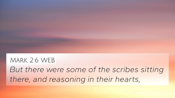 Mark 2:6 WEB Bible Verse Image