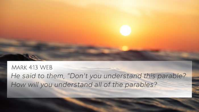 Mark 4:13 WEB Bible Verse Image