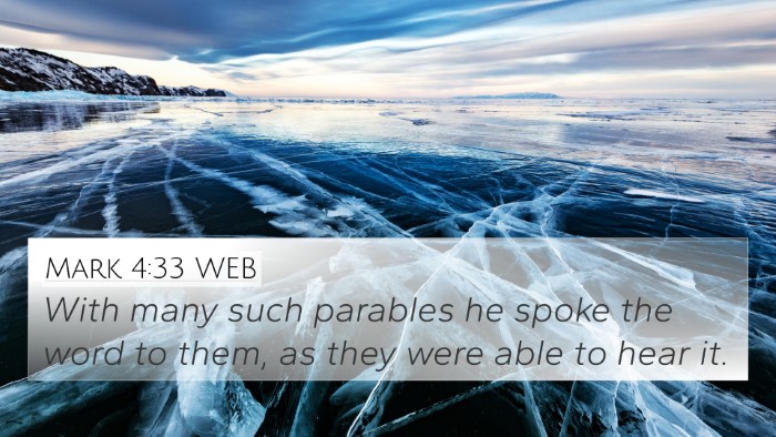 Mark 4:33 WEB Bible Verse Image
