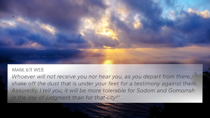 Mark 6:11 WEB Bible Verse Image