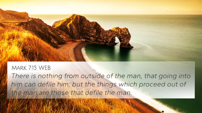 Mark 7:15 WEB Bible Verse Image