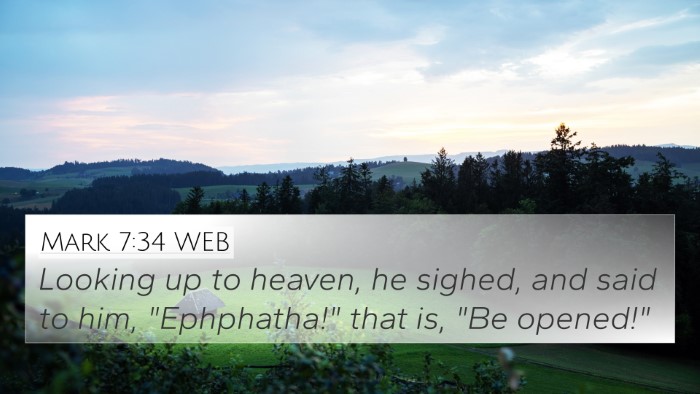 Mark 7:34 WEB Bible Verse Image