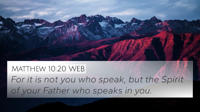 Matthew 10:20 WEB 4K Wallpaper - For it is not you who speak, but the Spirit of - 4K Wallpaper Bible Verse