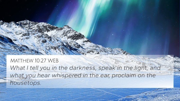 Matthew 10:27 WEB Bible Verse Image
