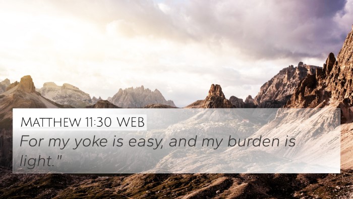 Matthew 11:30 WEB Bible Verse Image