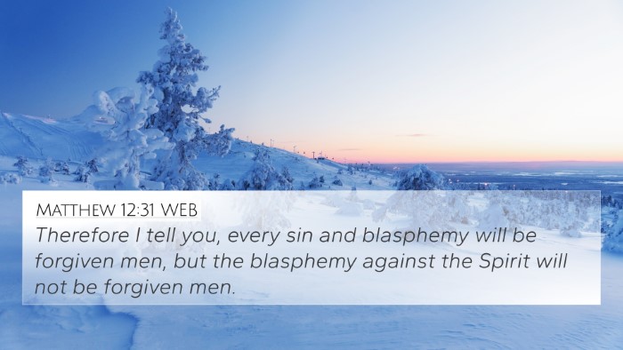 Matthew 12:31 WEB Bible Verse Image