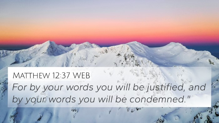 Matthew 12:37 WEB Bible Verse Image