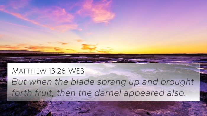 Matthew 13:26 WEB 4K Wallpaper - But when the blade sprang up and brought forth - 4K Wallpaper Bible Verse