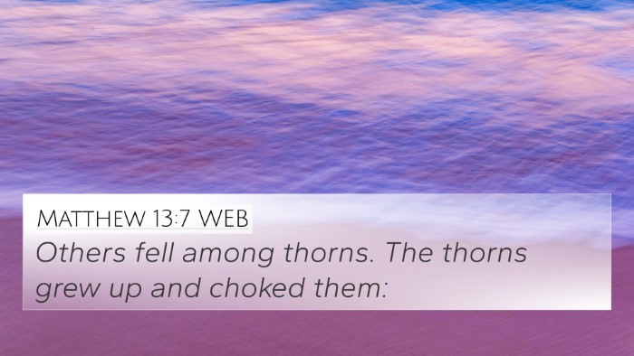 Matthew 13:7 WEB Bible Verse Image