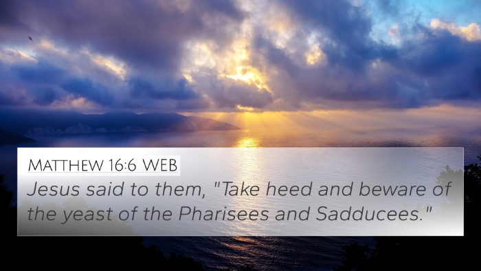 Matthew 16:6 WEB Bible Verse Image