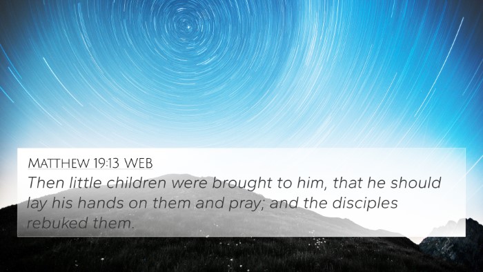 Matthew 19:13 WEB Bible Verse Image