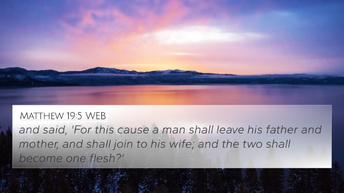 Matthew 19:5 WEB Bible Verse Image