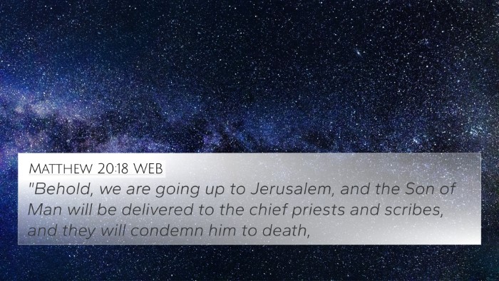 Matthew 20:18 WEB Bible Verse Image