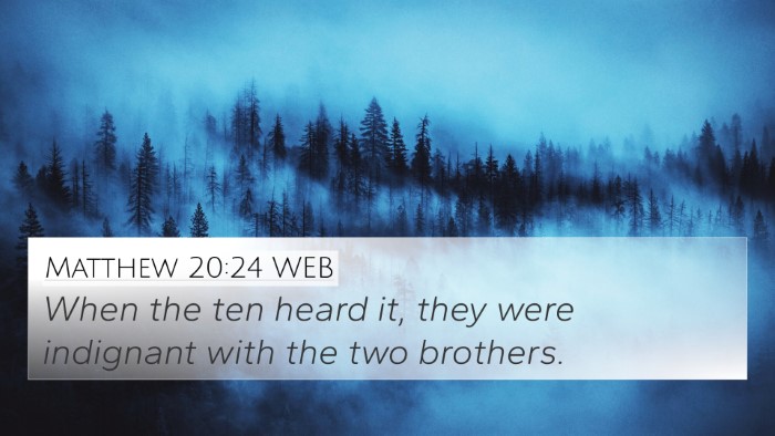 Matthew 20:24 WEB 4K Wallpaper - When the ten heard it, they were indignant with - 4K Wallpaper Bible Verse
