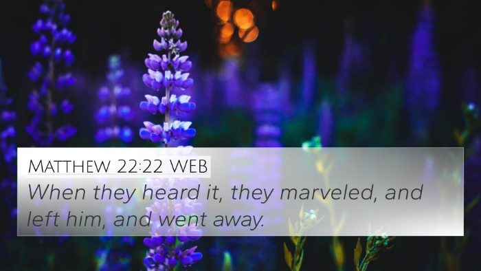 Matthew 22:22 WEB Bible Verse Image