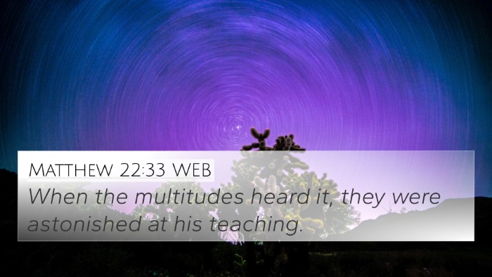 Matthew 22:33 WEB Bible Verse Image