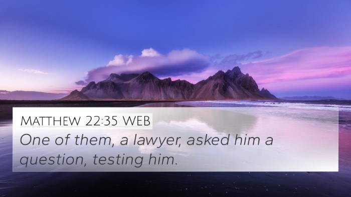 Matthew 22:35 WEB Bible Verse Image