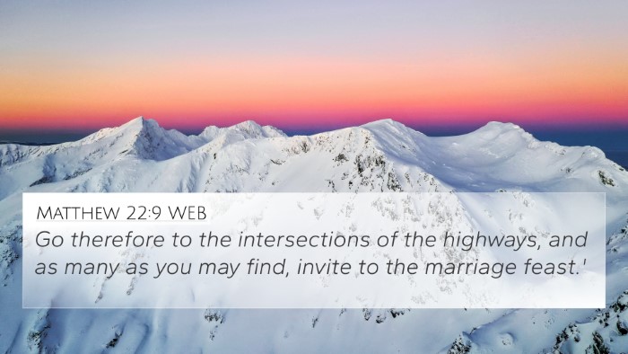 Matthew 22:9 WEB Bible Verse Image