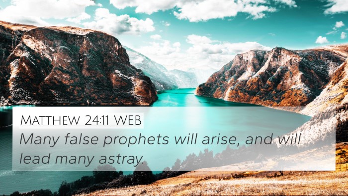Matthew 24:11 WEB Bible Verse Image