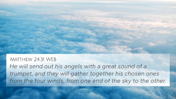 Matthew 24:31 WEB Bible Verse Image