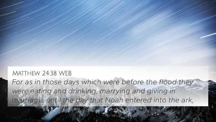 Matthew 24:38 WEB Bible Verse Image