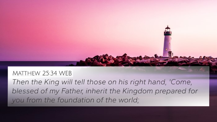 Matthew 25:34 WEB Bible Verse Image