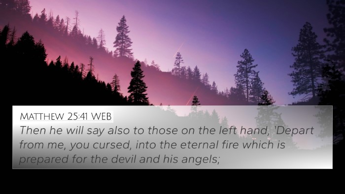 Matthew 25:41 WEB Bible Verse Image