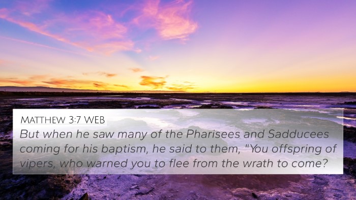 Matthew 3:7 WEB Bible Verse Image