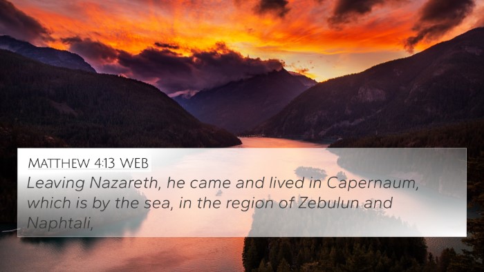 Matthew 4:13 WEB Bible Verse Image