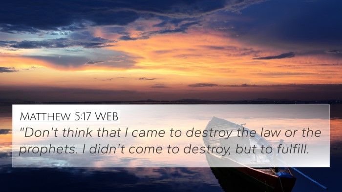 Matthew 5:17 WEB Bible Verse Image