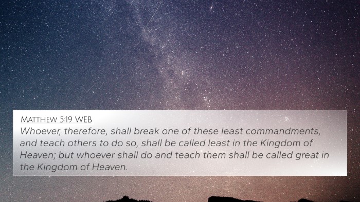 Matthew 5:19 WEB Bible Verse Image