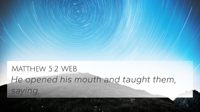 Matthew 5:2 WEB Bible Verse Image
