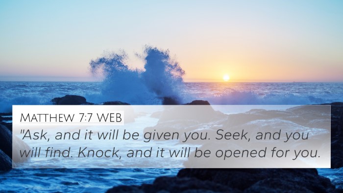 Matthew 7:7 WEB Bible Verse Image