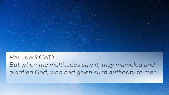 Matthew 9:8 WEB Bible Verse Image