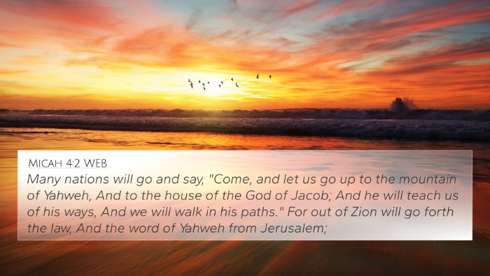 Micah 4:2 WEB Bible Verse Image