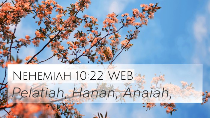 Nehemiah 10:22 WEB 4K Wallpaper - Pelatiah, Hanan, - 4K Wallpaper Bible Verse