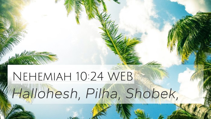 Nehemiah 10:24 WEB 4K Wallpaper - Hallohesh, Pilha, - 4K Wallpaper Bible Verse