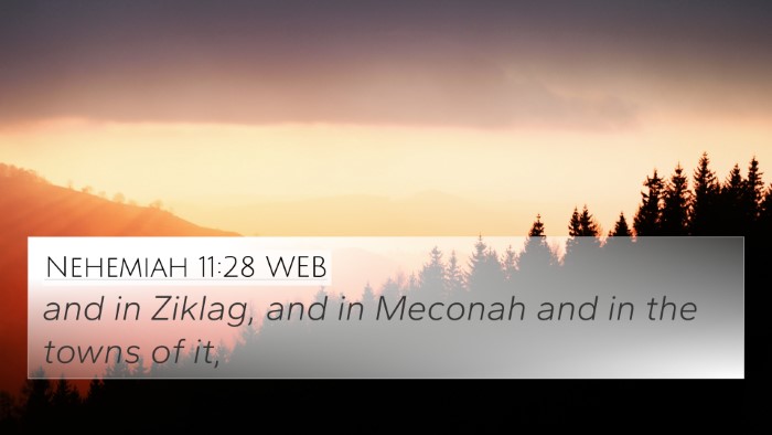 Nehemiah 11:28 WEB Bible Verse Image